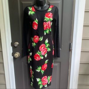 Rose Fitted Knee length Dress